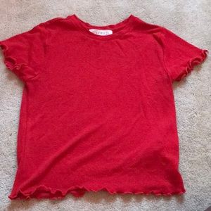 Slightly Cropped Red Crop Top